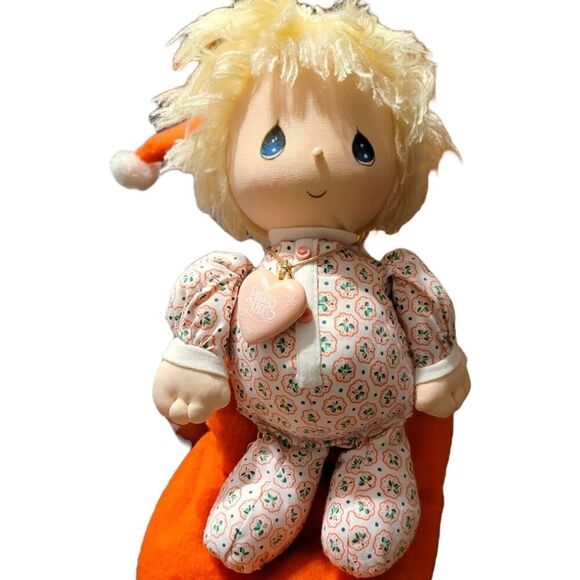 VTG Precious Moments Christmas Stocking Danny Doll & Locket By Applause 1986 - Picture 5 of 5